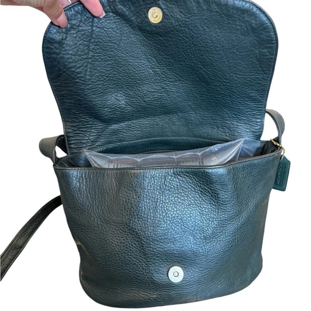 Vintage Coach ‎ 4900 Sonoma Flap GREEN Leather Saddle Bag
